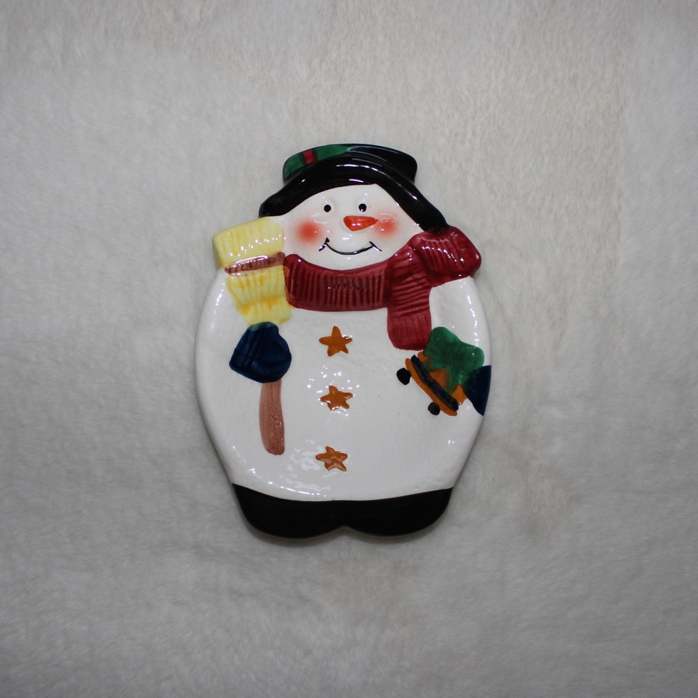Vintage Snowman 4.25” Plate